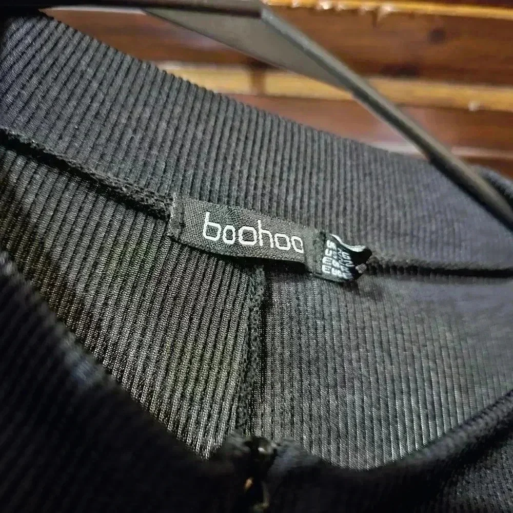 Plus Size Ribbed Zip Up Jumpsuit with Skinny Leg - Picture 2 of 2